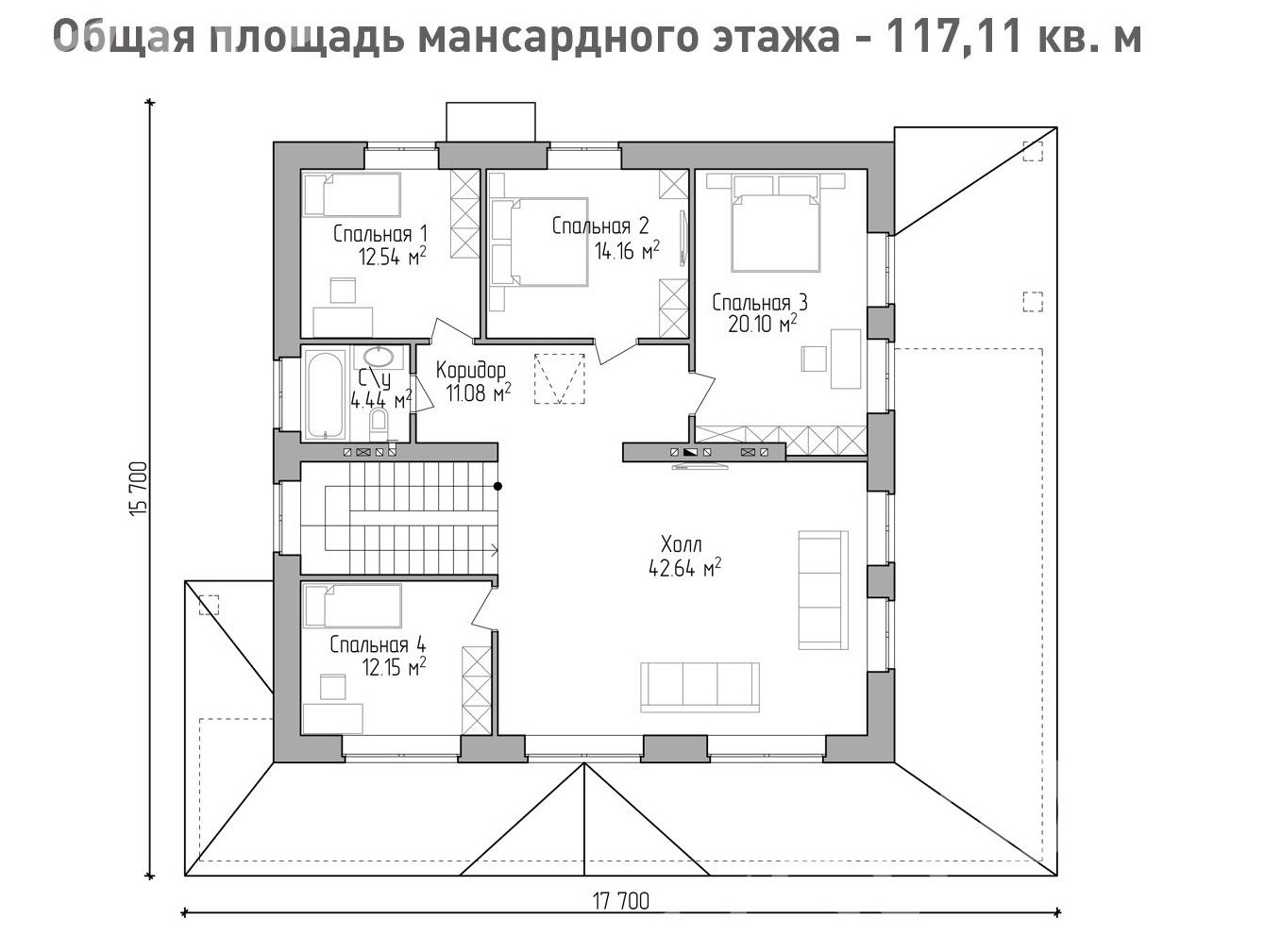 Площадь частного дома. Площадь мансардного этажа. Мансардный сад с 5 спальнями план. Проект дома доступни 4а.